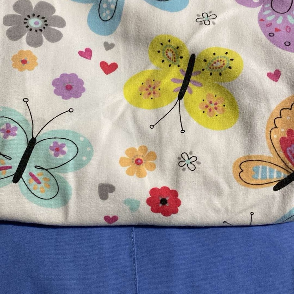 Colorful Butterfly and Flower Print Fabric